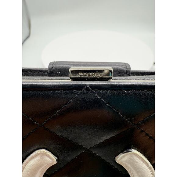 Chanel Black/White Quilted Ligne Cambon Bifold Kisslock Wallet*FULL Inclusion - Picture 8 of 16